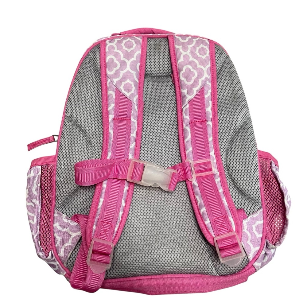 Pottery Barn Kids Purple and Pink Geometric Pattern Small Backpack - Picture 2 of 13